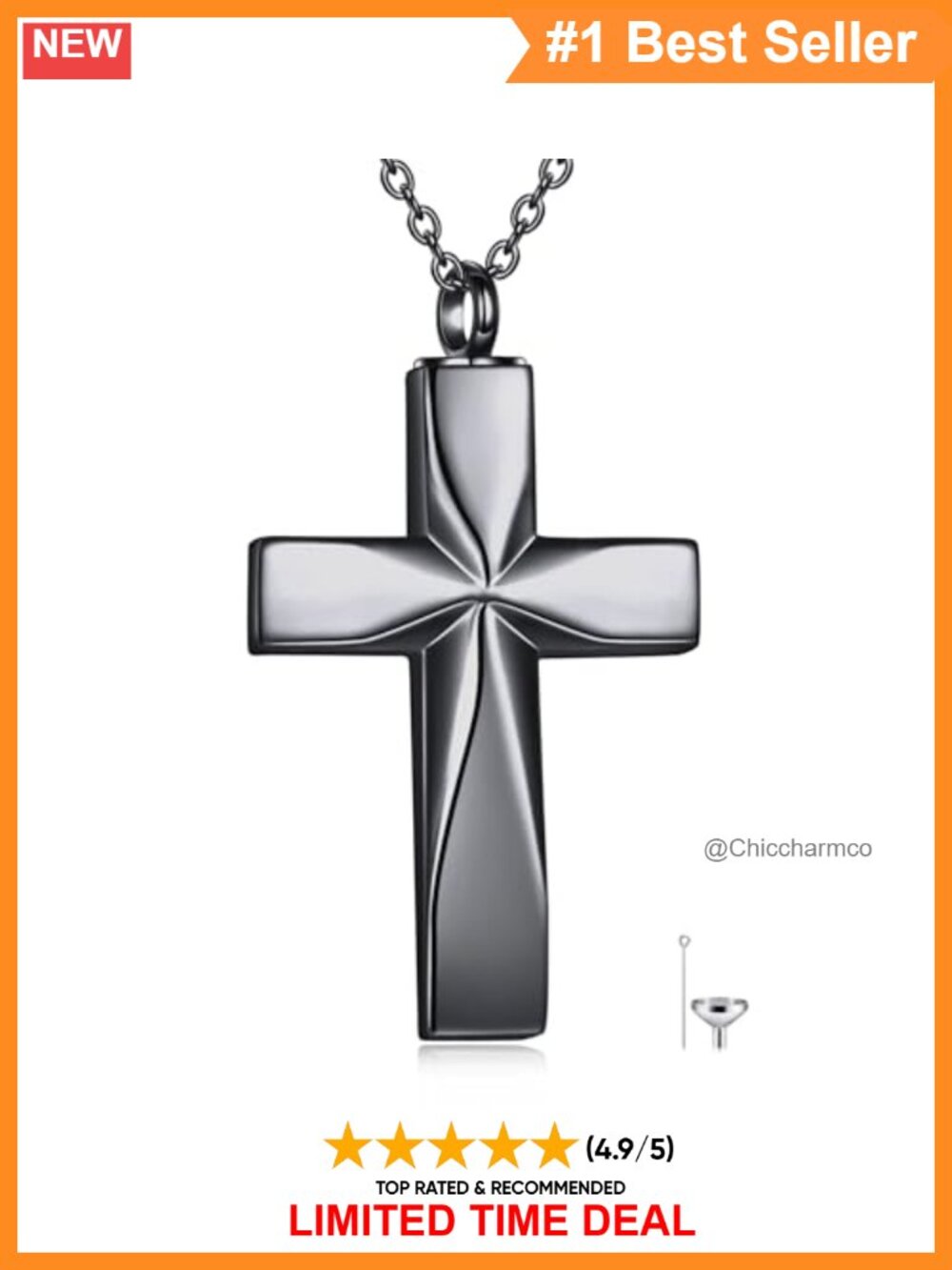 Cross Urn Necklace 925 Sterling Silver Memorial Keepsake Pendant Necklace
